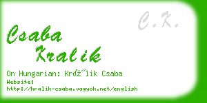 csaba kralik business card